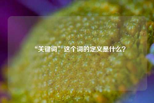 “关键词”这个词的定义是什么？