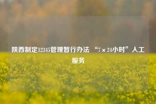 陕西制定12345管理暂行办法 “7×24小时”人工服务