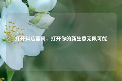 打开抖店官网，打开你的新生意无限可能