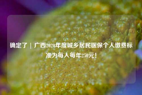 确定了 | 广西2020年度城乡居民医保个人缴费标准为每人每年250元！
