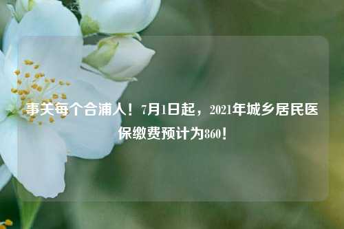 事关每个合浦人！7月1日起，2021年城乡居民医保缴费预计为860！